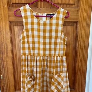 Princess Highway Yellow Gingham Sleeveless Dress - Size 10 - Pockets!